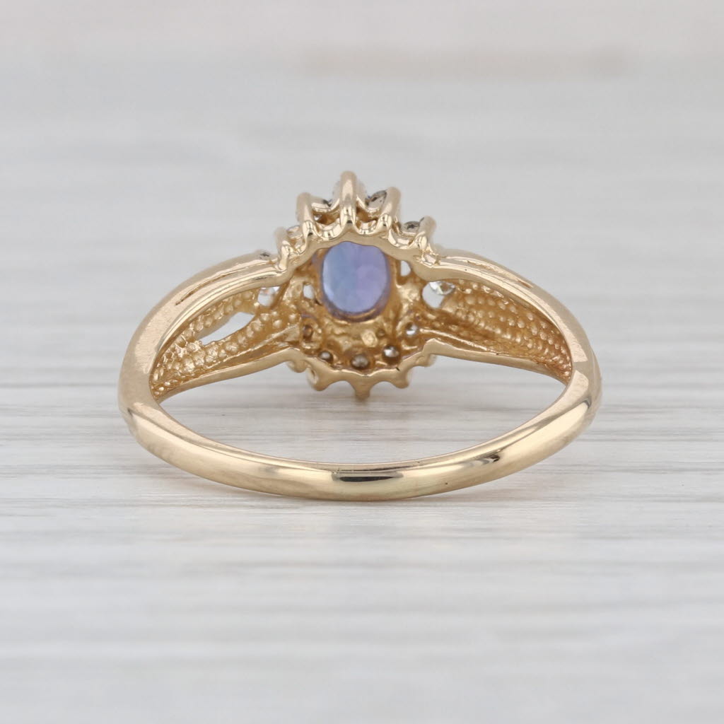 0.64ctw Pear Tanzanite Diamond Halo Ring 14k White Gold Enagement Size 8.5