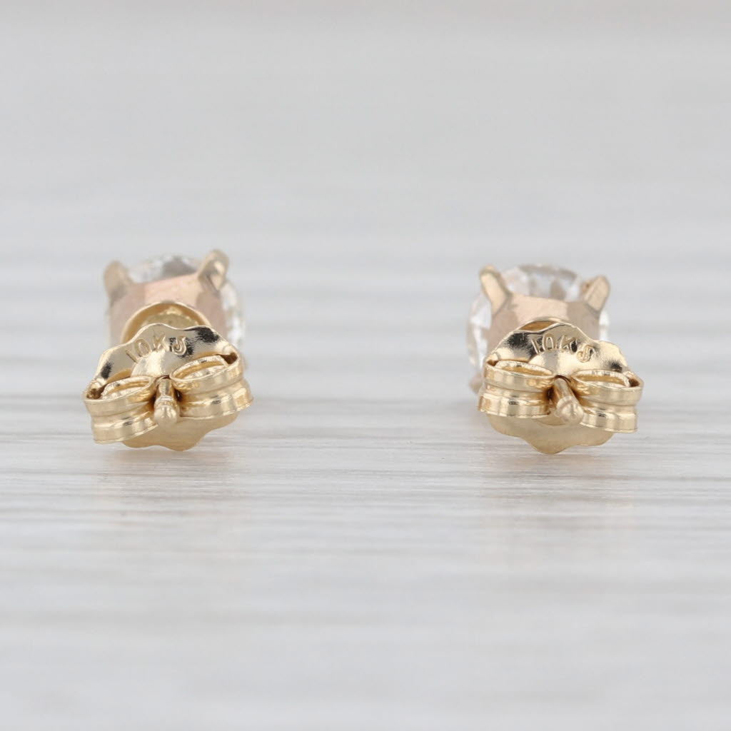 1ctw Round Diamond Solitaire Stud Earrings 10k Yellow Gold Studs
