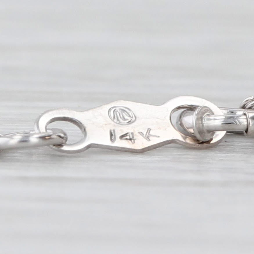 18" 1.1mm Fine Rope Chain Necklace 14k White Gold