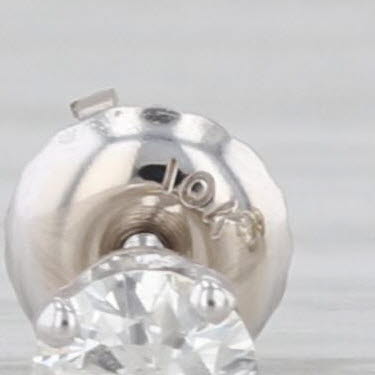 0.51ctw Round Diamond Solitaire Stud Earrings 10k White Gold Studs