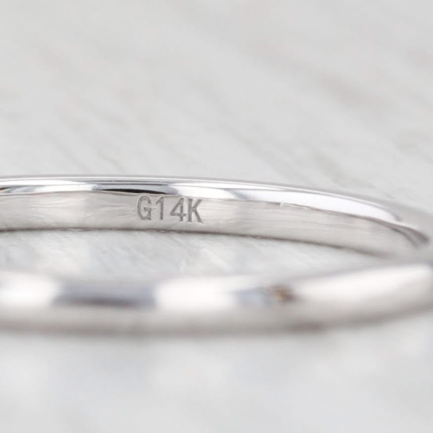 Light Gray New 0.13ctw Diamond Wedding Band 14k White Gold Stackable Ring Size 6.5