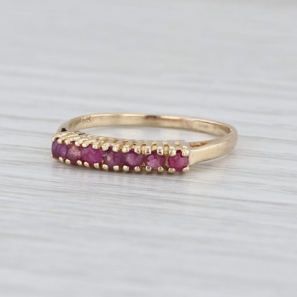 0.35ctw Ruby Stackable Ring 10k Yellow Gold Size 5.5