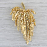 Cellino 1.10ctw Diamond Flower Brooch Pendant 18k Gold Statement Moving Leaves