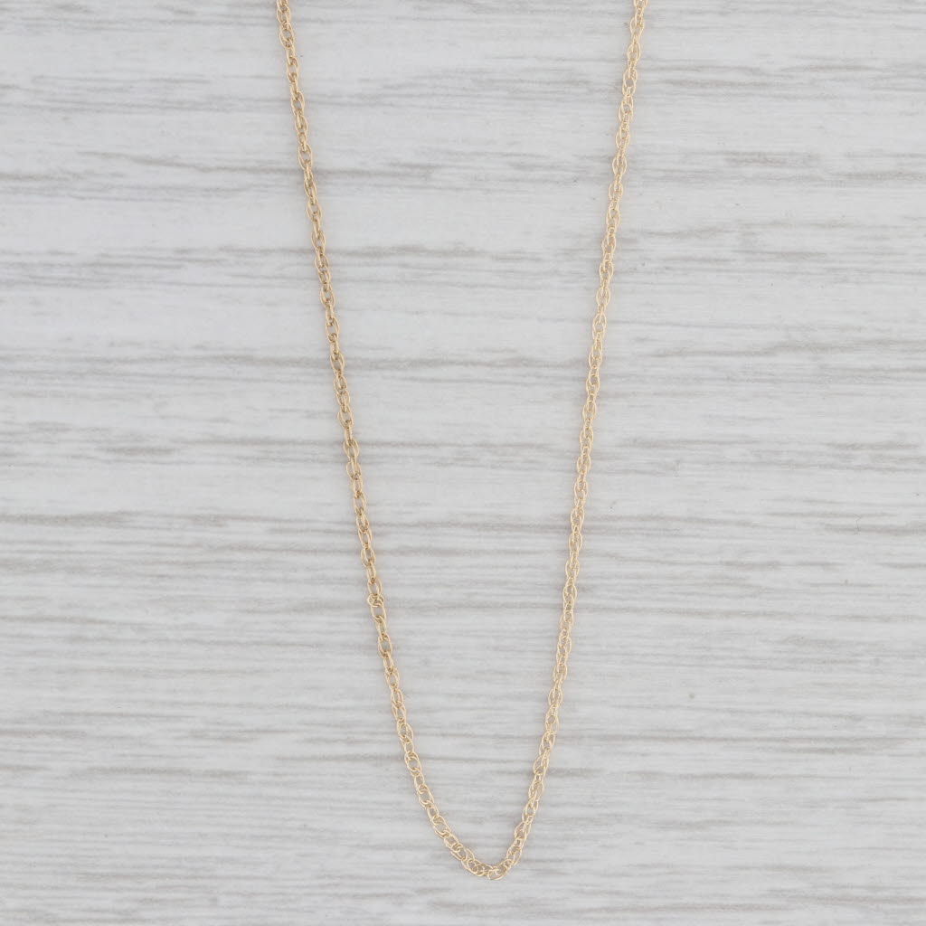 Light Gray 18" 0.7mm Fine Rope Chain Necklace 14k Yellow Gold