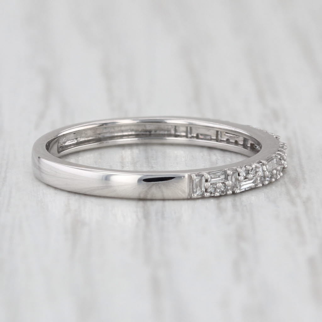 0.18ctw Diamond Wedding Band 14k White Gold Stackable Anniversary Ring Size 7.25