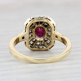 Light Gray 1.05ctw Ruby Diamond Ring 18k Yellow Gold Silver Size 7.5 Engagement Gasia