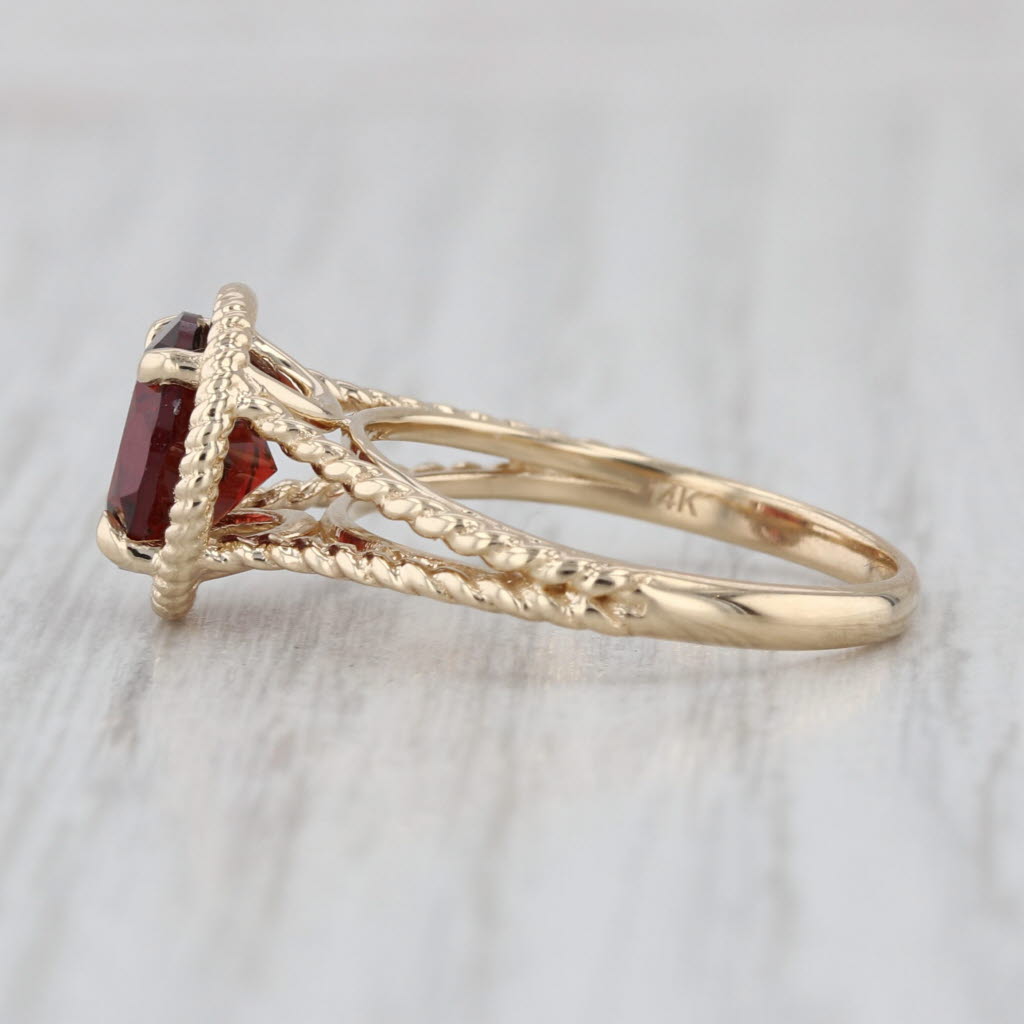 2.40ct Round Garnet Solitaire Ring 14k Yellow Gold Size 6