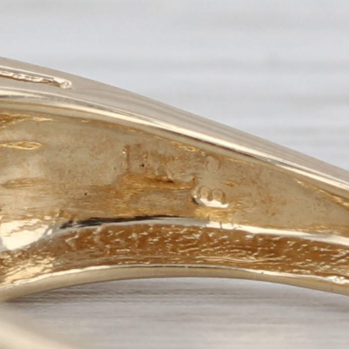 0.17ctw Diamond Bypass Scalloped Ring 14k Yellow Gold Size 6 Wedding Anniversary