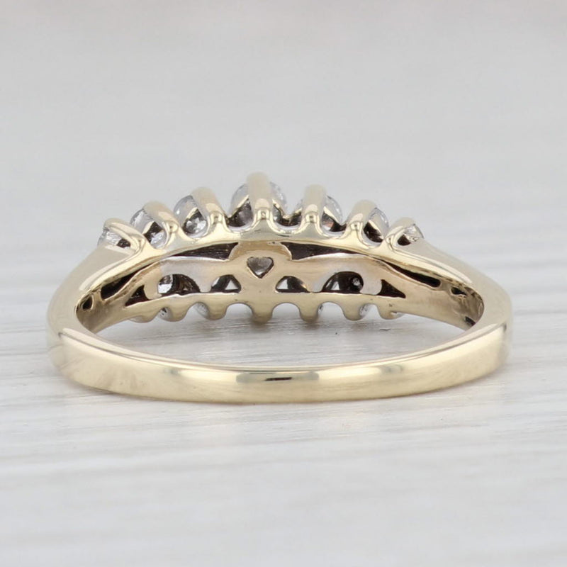 Light Gray 0.44ctw Diamond Tiered Pyramid Ring 14k Yellow Gold Size 6 Stackable