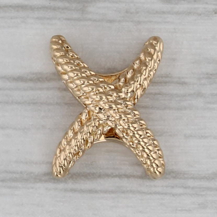 Dark Gray Vintage Jabel X Slide Charm Bracelet Spacer 18k Yellow Gold