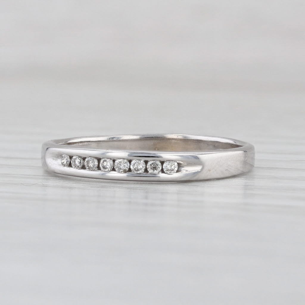 Diamond Wedding Band 10k White Gold Size 7.5 Stackable Ring