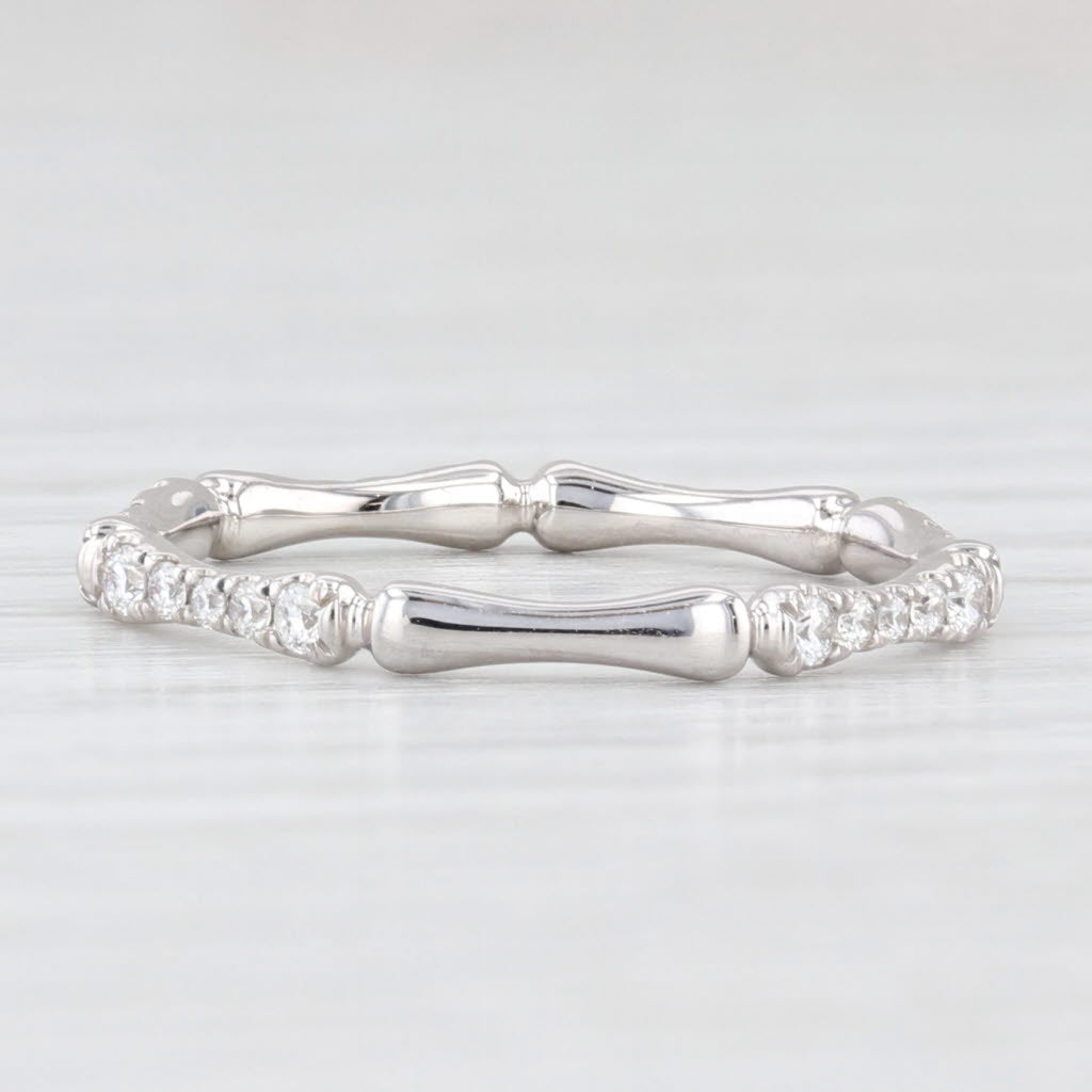 Light Gray New 0.31ctw Diamond Wedding Band 14k White Gold Stackable Anniversary Ring 6.5