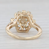 Light Gray 0.25ctw Emerald Diamond Cluster Ring 14k Yellow Gold Size 3
