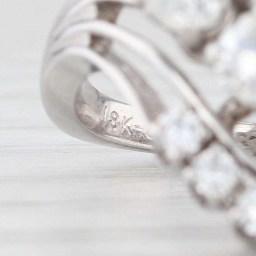 Light Gray Jabel 0.85ctw Diamond Bypass Ring 18k White Gold Size 6.25 Cocktail 3-Stone