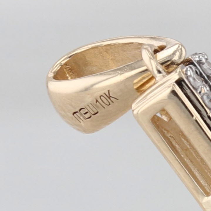 0.50ctw White Brown Diamond Cross Pendant 10k Yellow White Gold