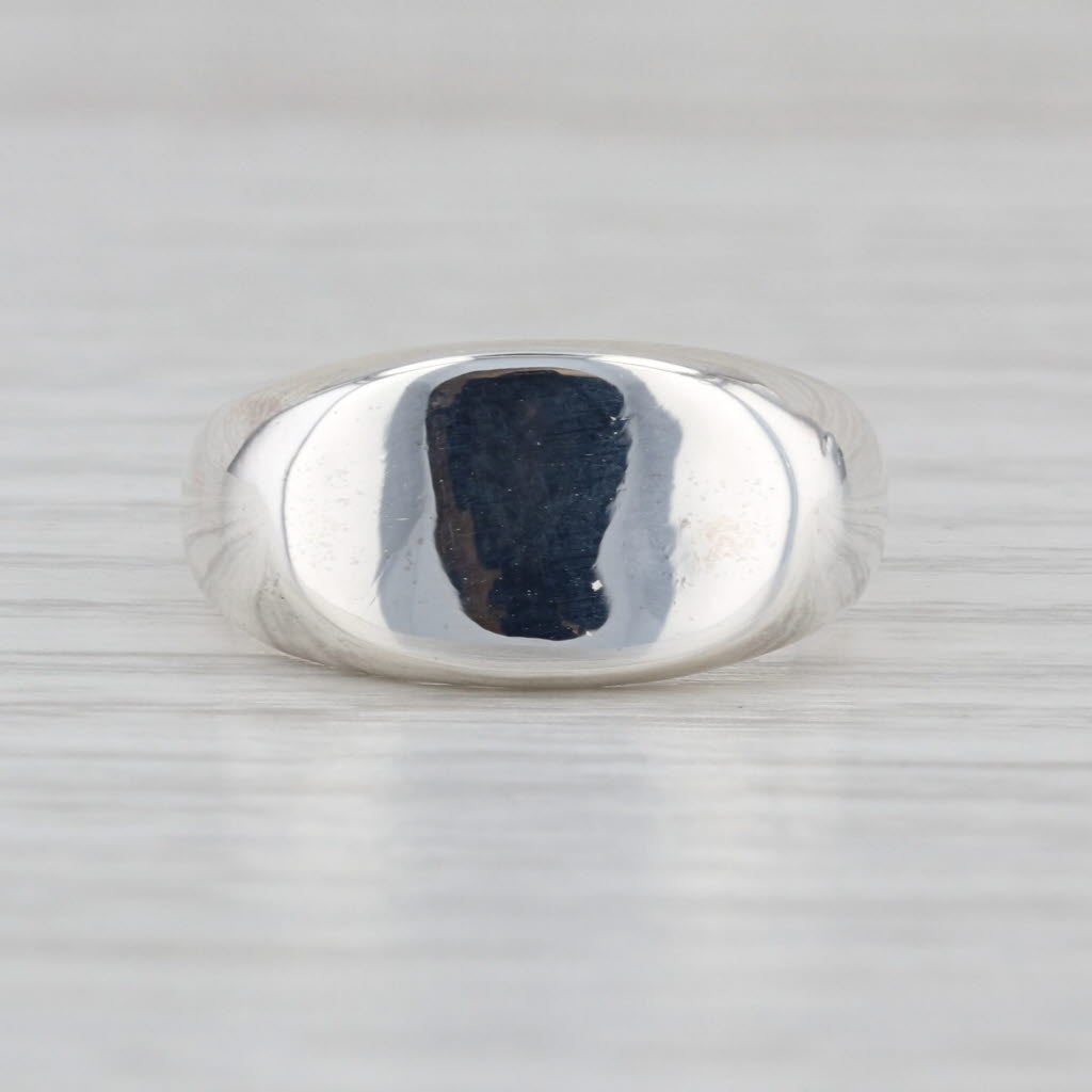 Engravable Oval Signet Ring Sterling Silver Size 5
