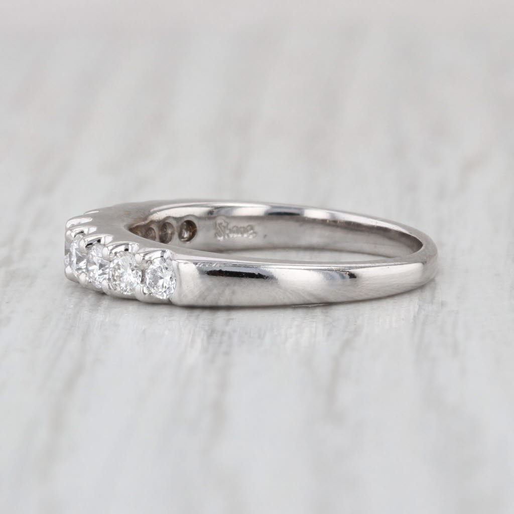 Shane & Co 0.47ctw Diamond Wedding Band 14k White Gold Anniversary Ring Size 6