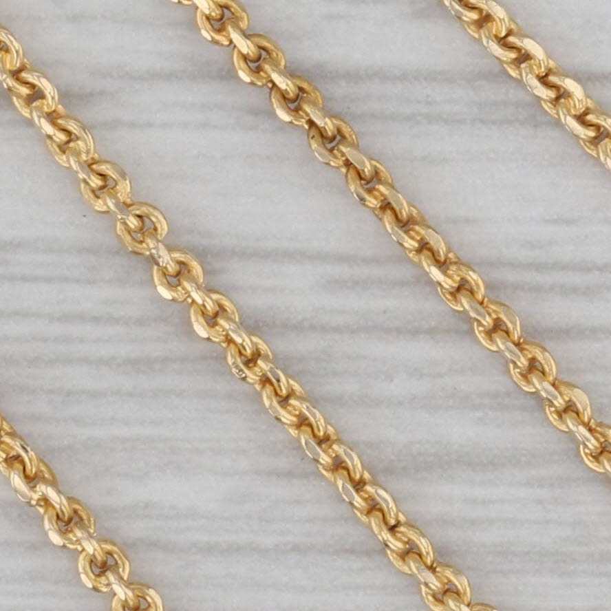 Gray 18" Cable Chain Necklace 14k Yellow Gold 1.6mm