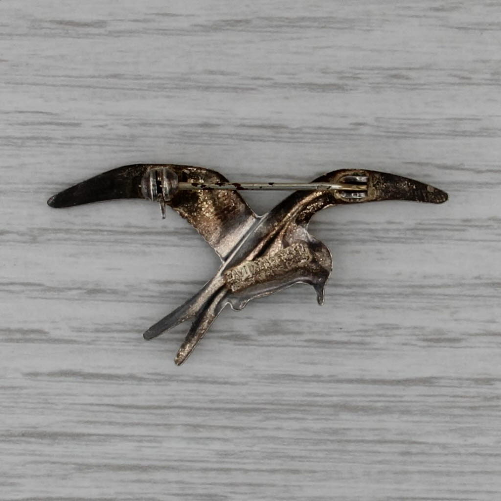 David Andersen Norway Bird Brooch Sterling Silver Enamel Pin