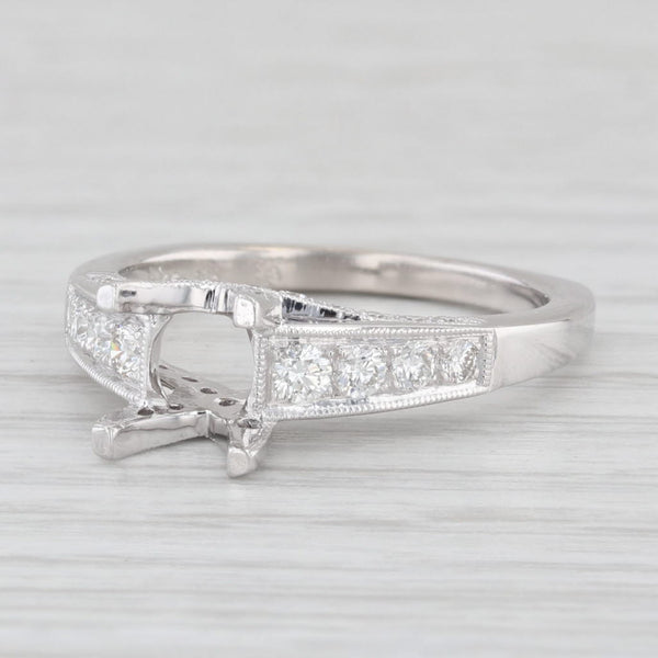 Beverley K 0.45ctw Solitaire Semi Mount 18K White Gold Diamond Engagement Ring