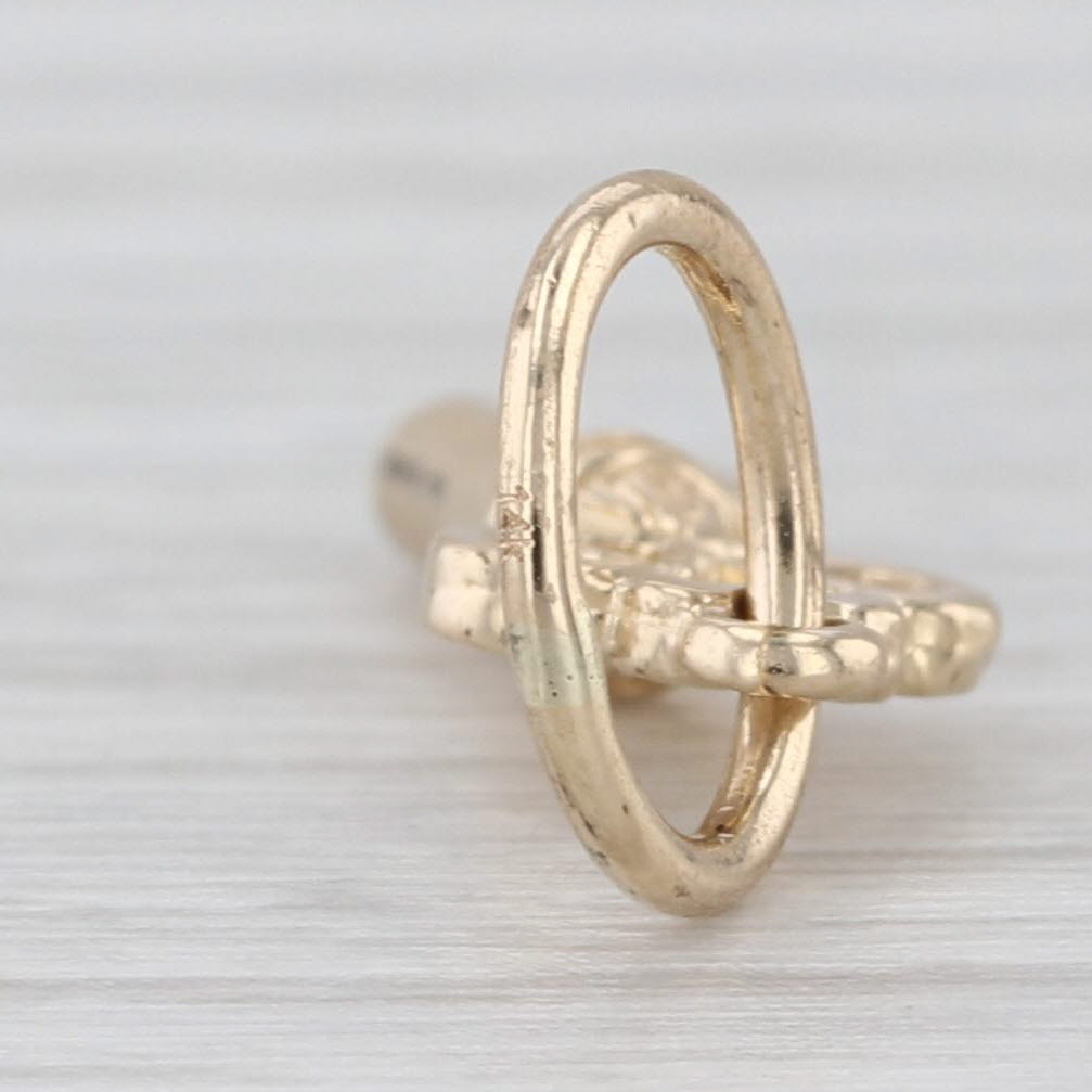 Skeleton Key Charm 14k Yellow Gold Small Pendant