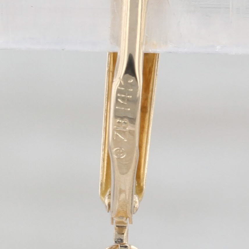 Pearl Bead Drop Earrings 14k Yellow Gold Omega Backs