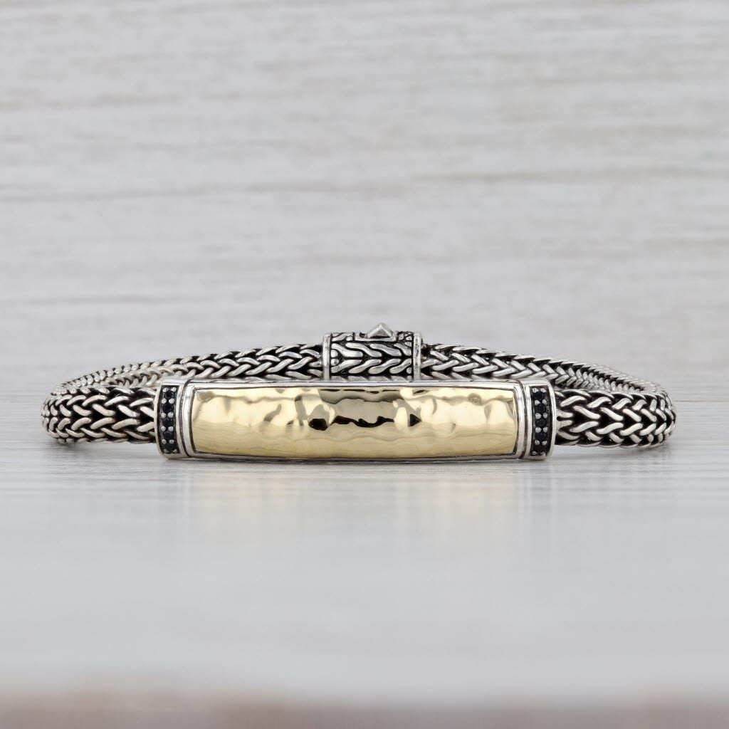 John Hardy Palu ID Bracelet Sterling Silver 1/3 18k Gold 6.5"