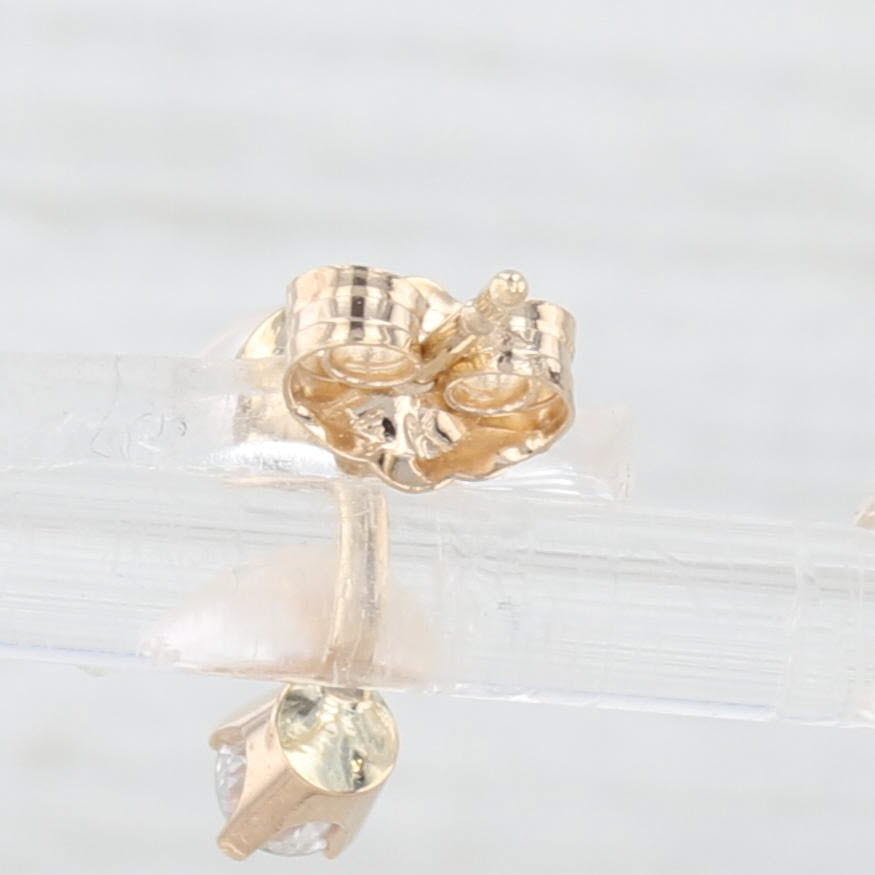 Light Gray Cultured Pearl 0.18ctw Diamond Stud Earrings 14k Yellow Gold