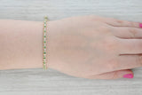 0.65ctw Emerald Diamond Tennis Bracelet 10k Yellow Gold 7.25" 4.1mm