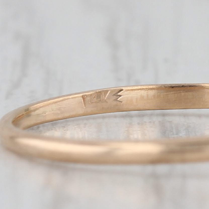 Antique 0.14ct Round Diamond Solitaire Engagement Ring 14k Yellow Gold Size 9