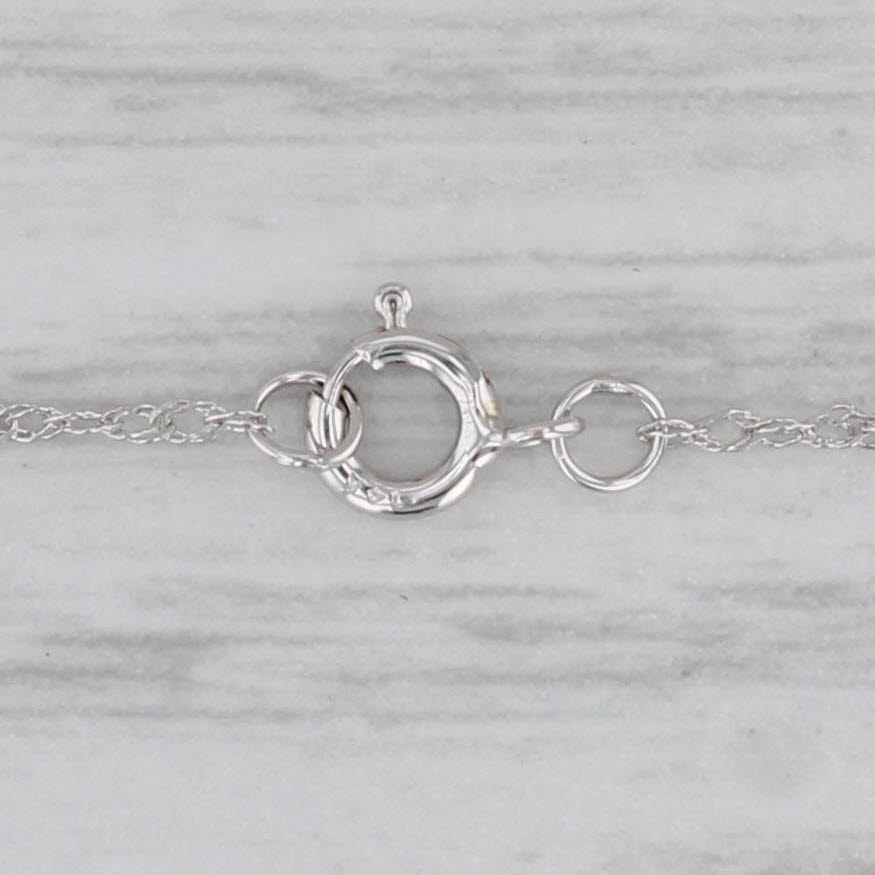 Gray New Diamond Anchor Pendant Necklace 14k White Gold 18" Singapore Chain