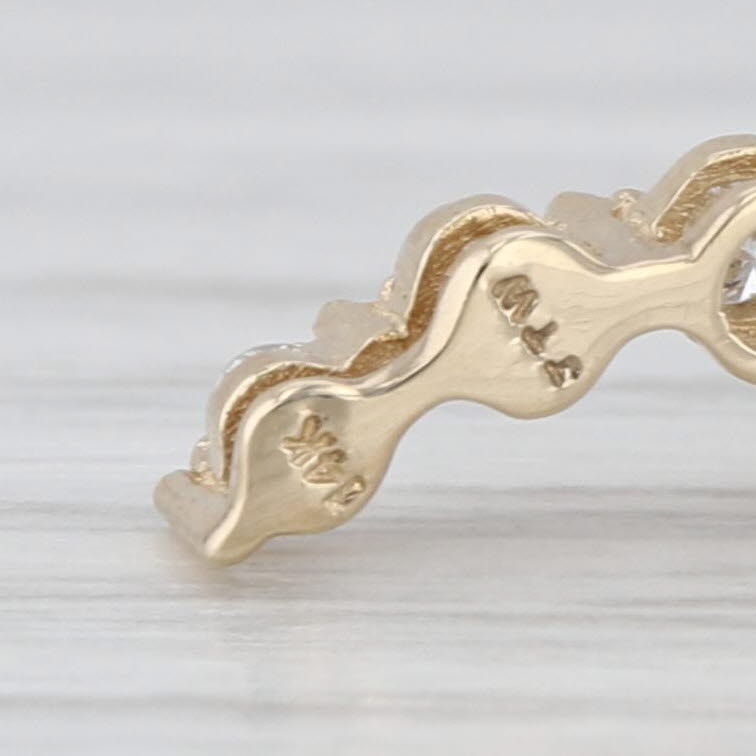 0.50ctw Graduated Diamond Journey Pendant 14k Yellow Gold Floating Drop