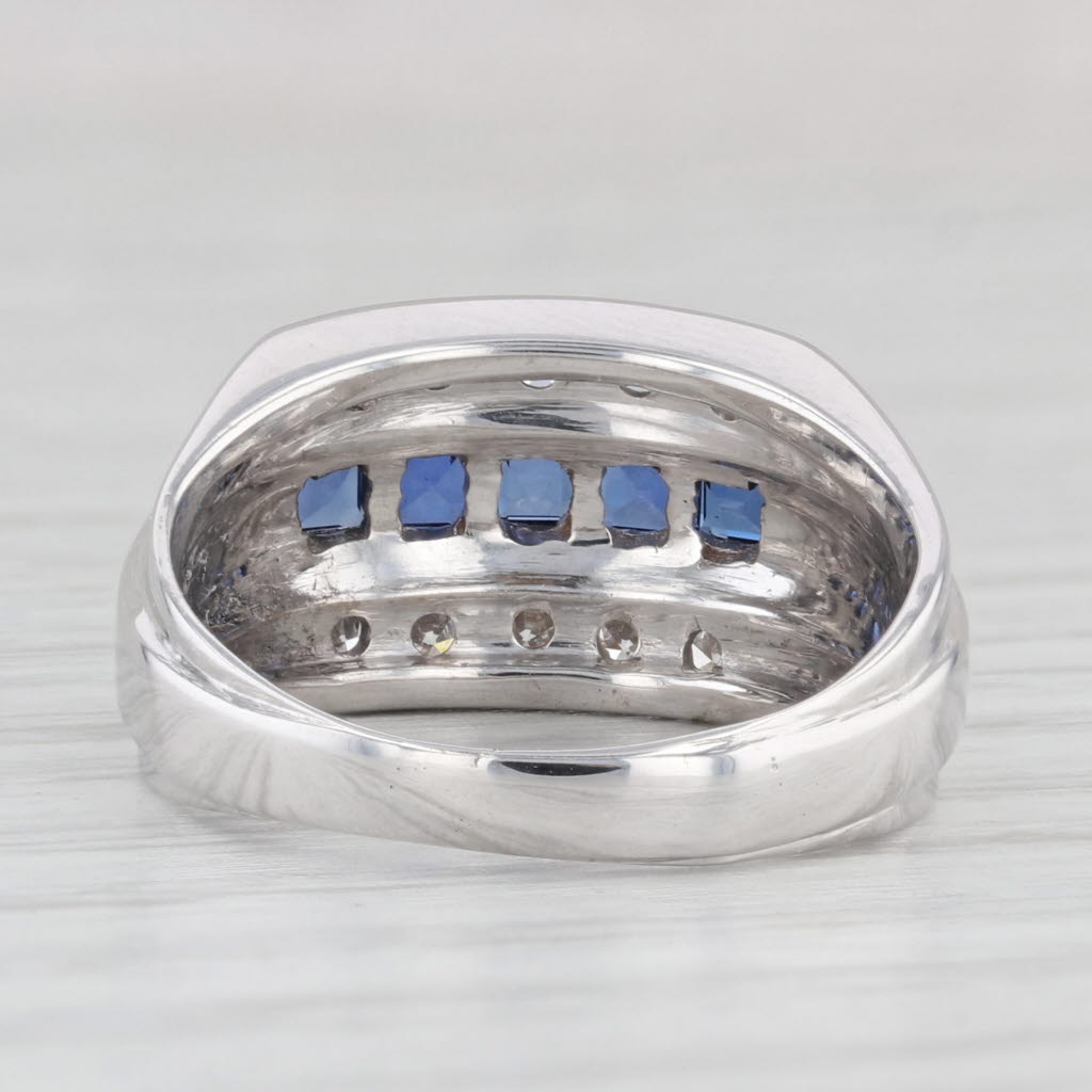 Light Gray 0.80ctw Lab Created Sapphire Diamond Ring Wedding Band 14k White Gold Size 6.75