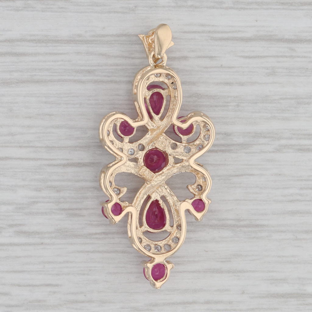 Gray 2.05ctw Ruby Diamond Pendant 14k Yellow Gold