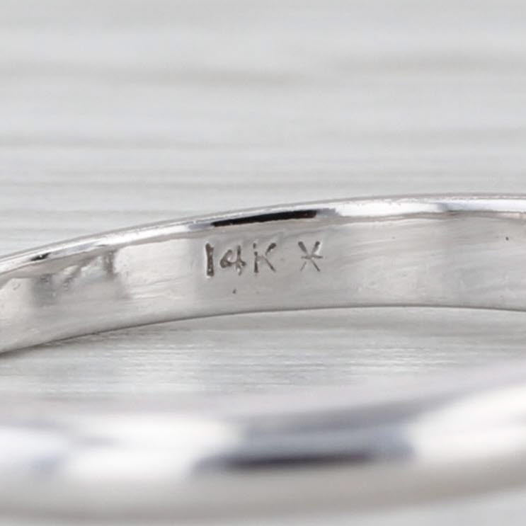 0.54ct Diamond Princess Solitaire Engagement Ring 14k White Gold Size 5.75