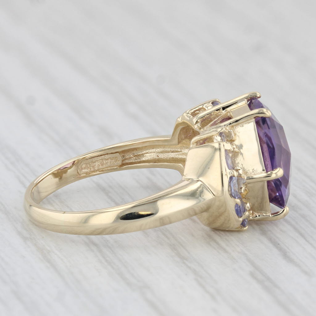 Light Gray 4.64ctw Amethyst Tanzanite Ring 14k Yellow Gold Size 7