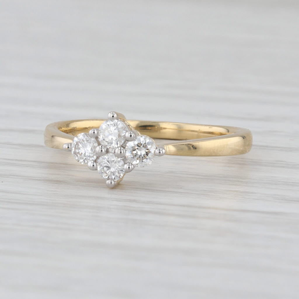 0.28ctw Diamond Cluster Ring 18k Yellow Gold Size 6.25 Engagement