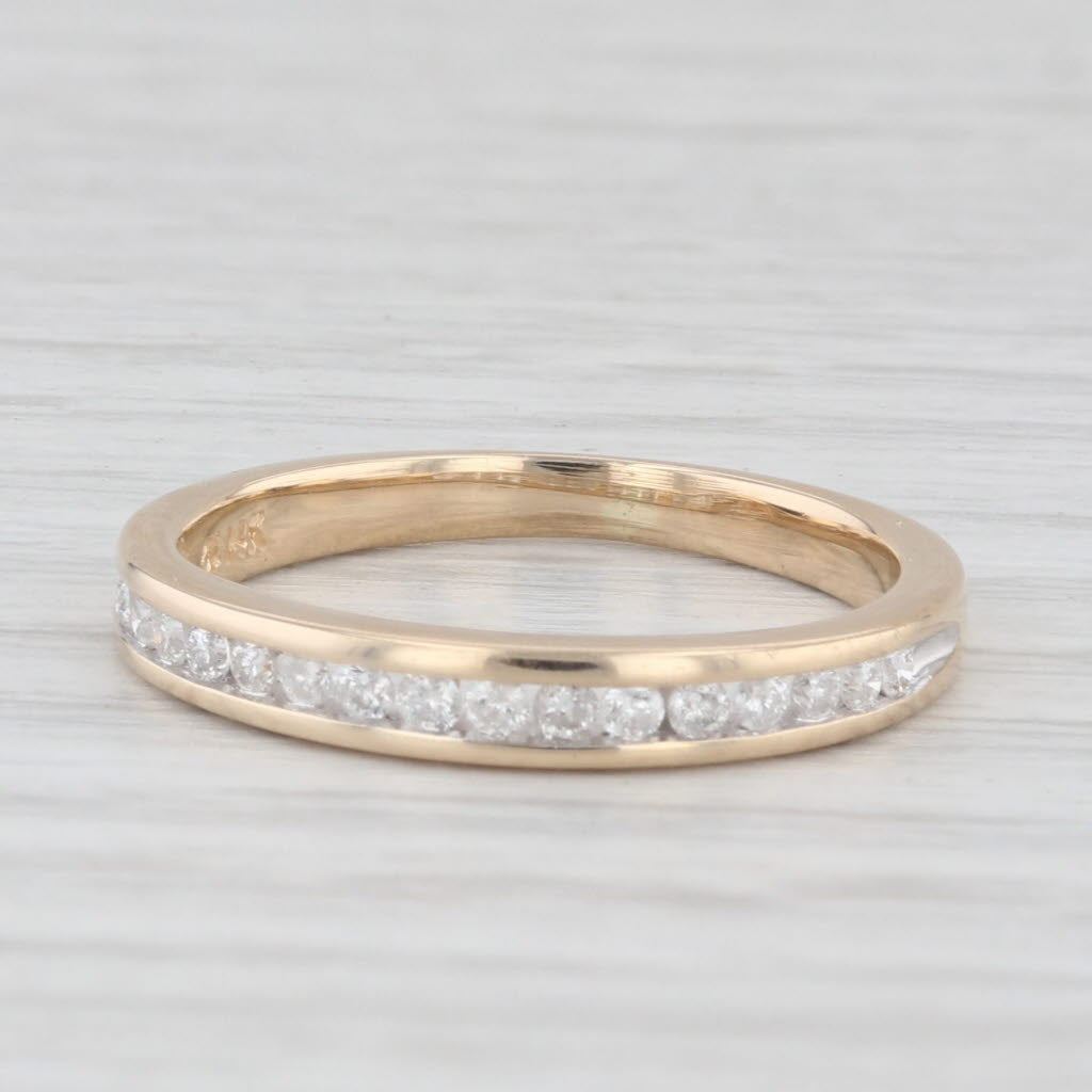 Light Gray 0.18ctw Diamond Wedding Band 14k Yellow Gold Size 5.5 Stackable Ring