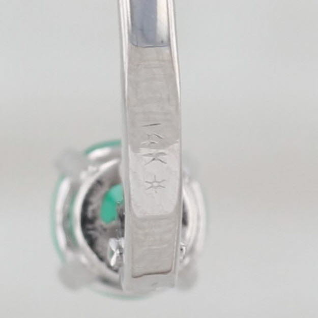 0.50ctw Round Emerald Solitaire Drop Earrings 14k White Gold Leverbacks