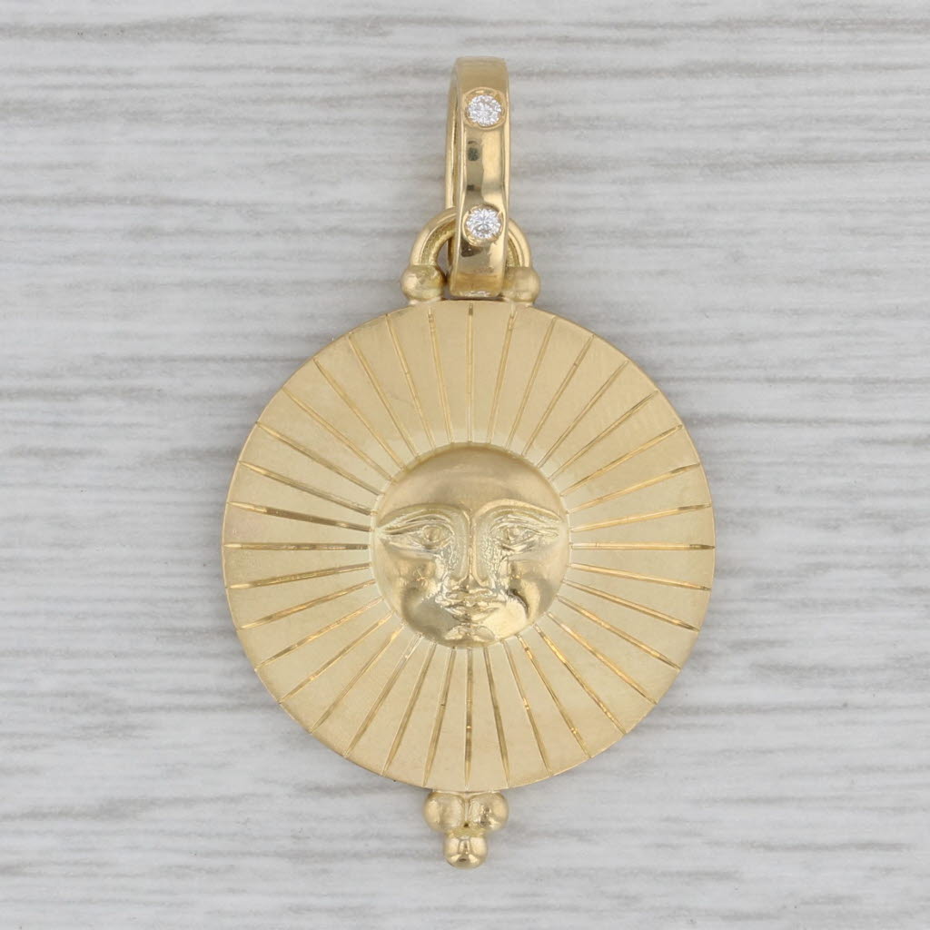 Gray Celestial Diamond Sol Pendant Temple St Clair Sun 18k Yellow Tribal Gold
