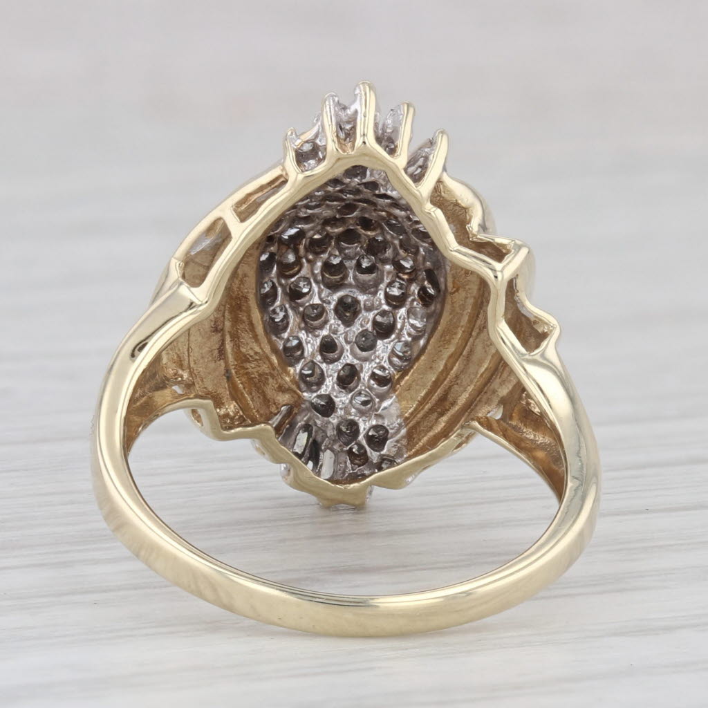 Light Gray 0.25ctw Diamond Cluster Ring 10k Yellow Gold Size 7.25