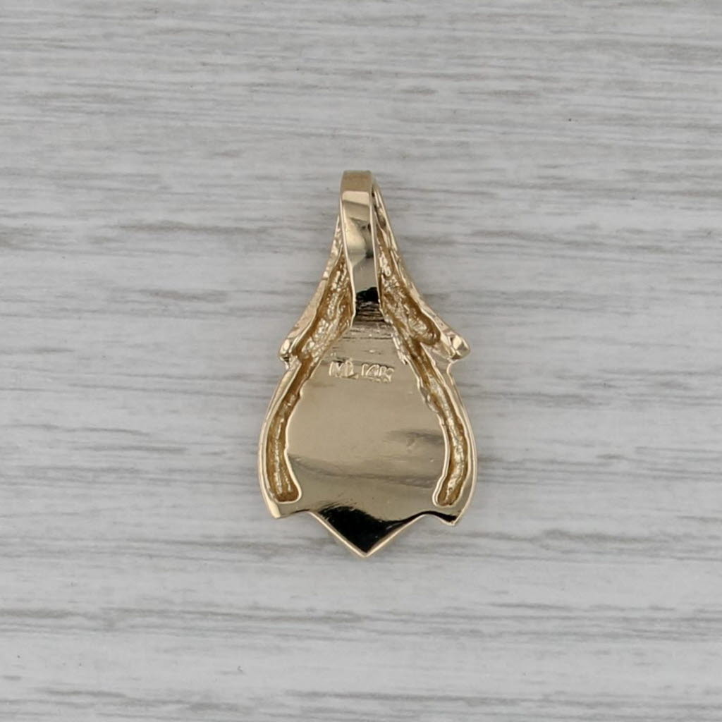 Lab Created Fire Opal Navette Pendant 14k Yellow Gold