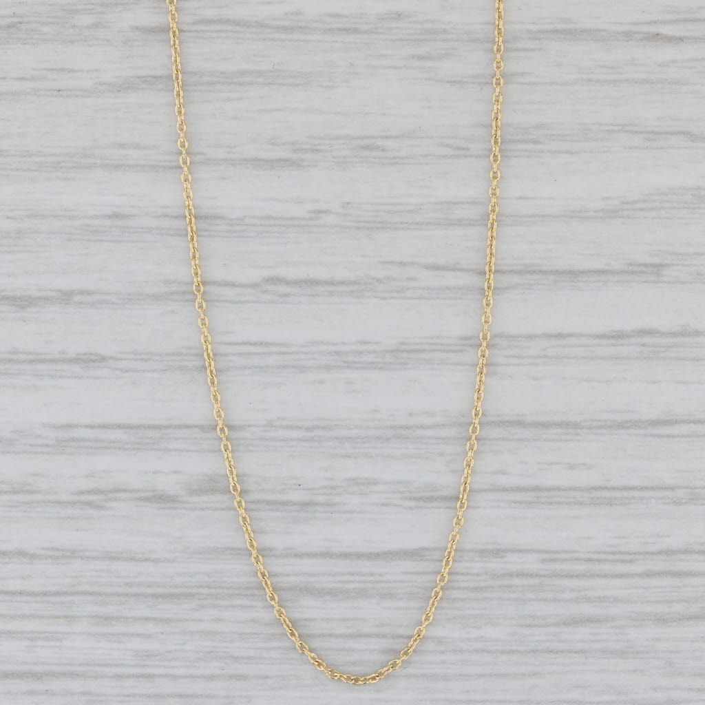 Gray New Cable Chain Necklace 14k Yellow Gold 0.9mm Adjustable 16" 17" 18"