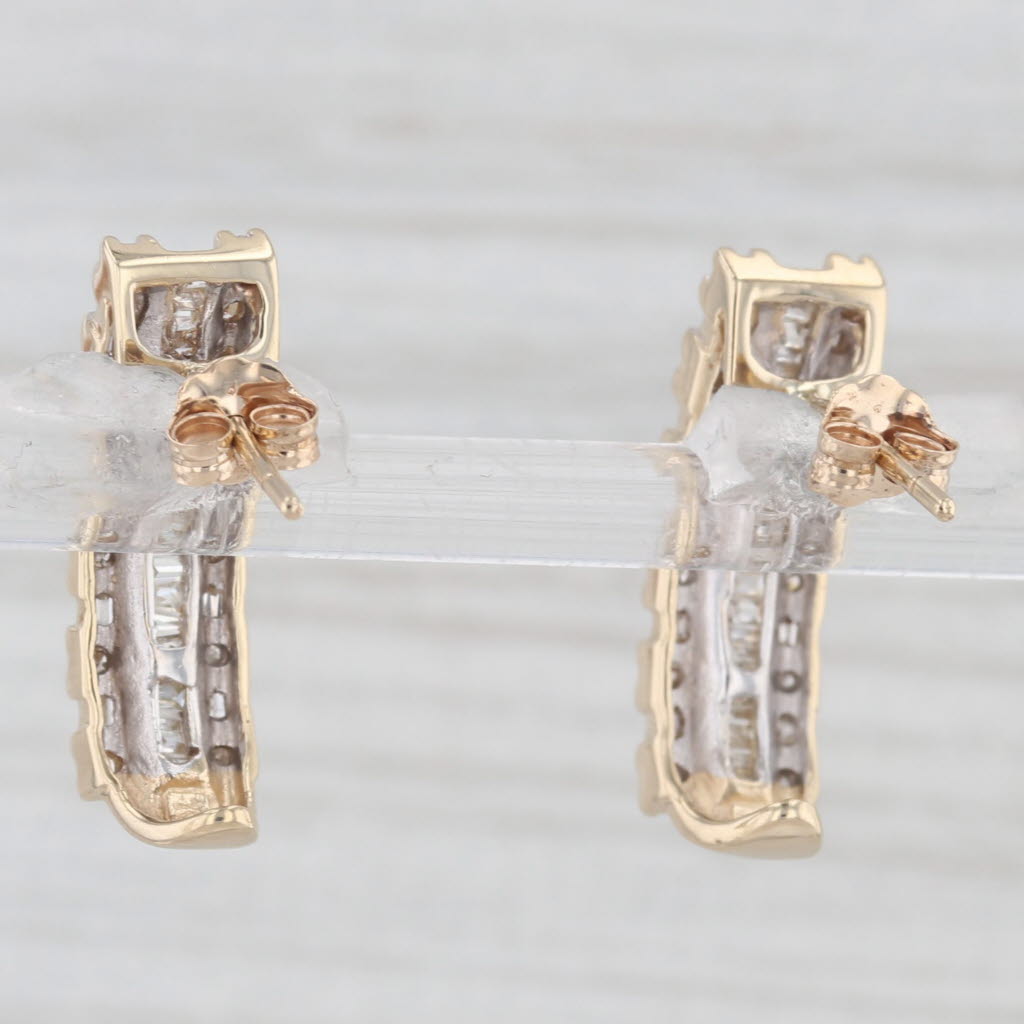 Light Gray 0.50ctw Diamond Journey Earrings 10k Yellow Gold Pierced Drops