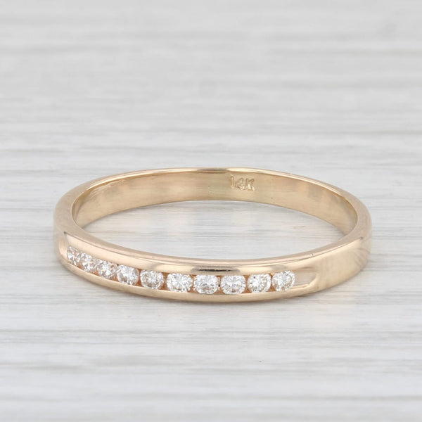 0.15ctw Diamond Wedding Band 14k Yellow Gold Size 8 Stackable Anniversary Ring