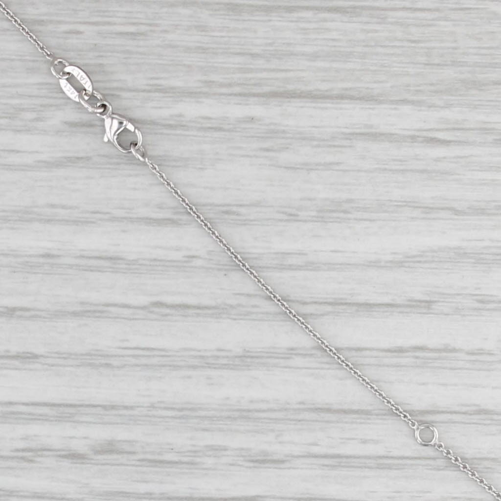 New Round Cable Chain Necklace 14k White Gold 16-18" 1mm Adjustable