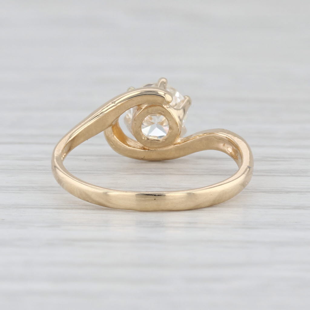GIA 0.85ct VS2 Diamond Solitaire Engagement Ring 14k Yellow Gold Size 6.5 Bypass