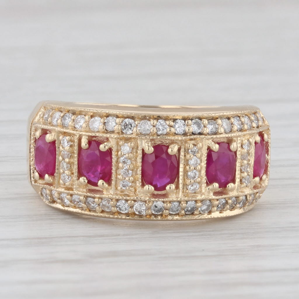 Light Gray 1.61ctw Ruby Diamond Ring 14k Yellow Gold Size 7.25-7.5