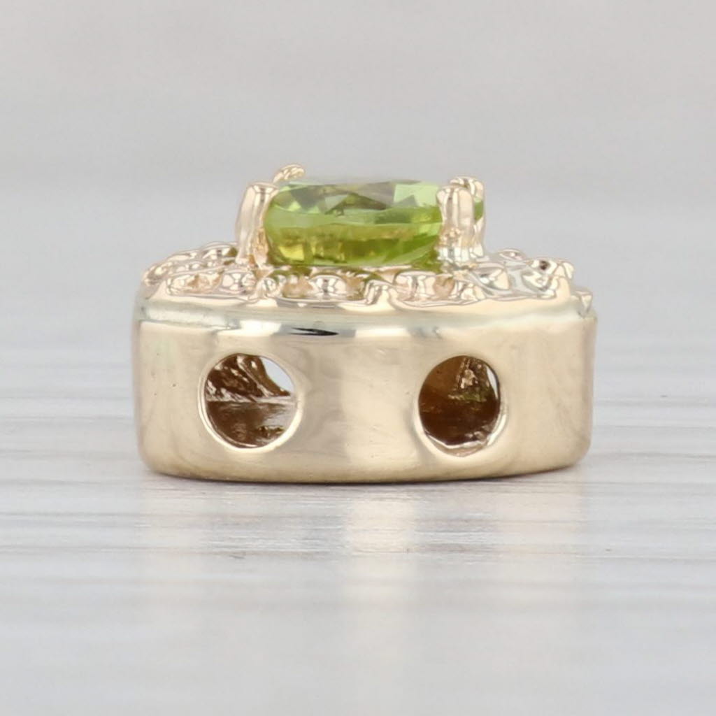 Light Gray Richard Klein 0.92ct Peridot Heart Slide Bracelet Charm 14k Yellow Gold Vintage