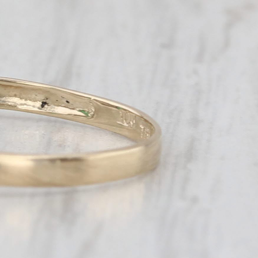 0.26ctw Emerald Diamond Ring 10k Yellow Gold Size 7 Stackable Bridal